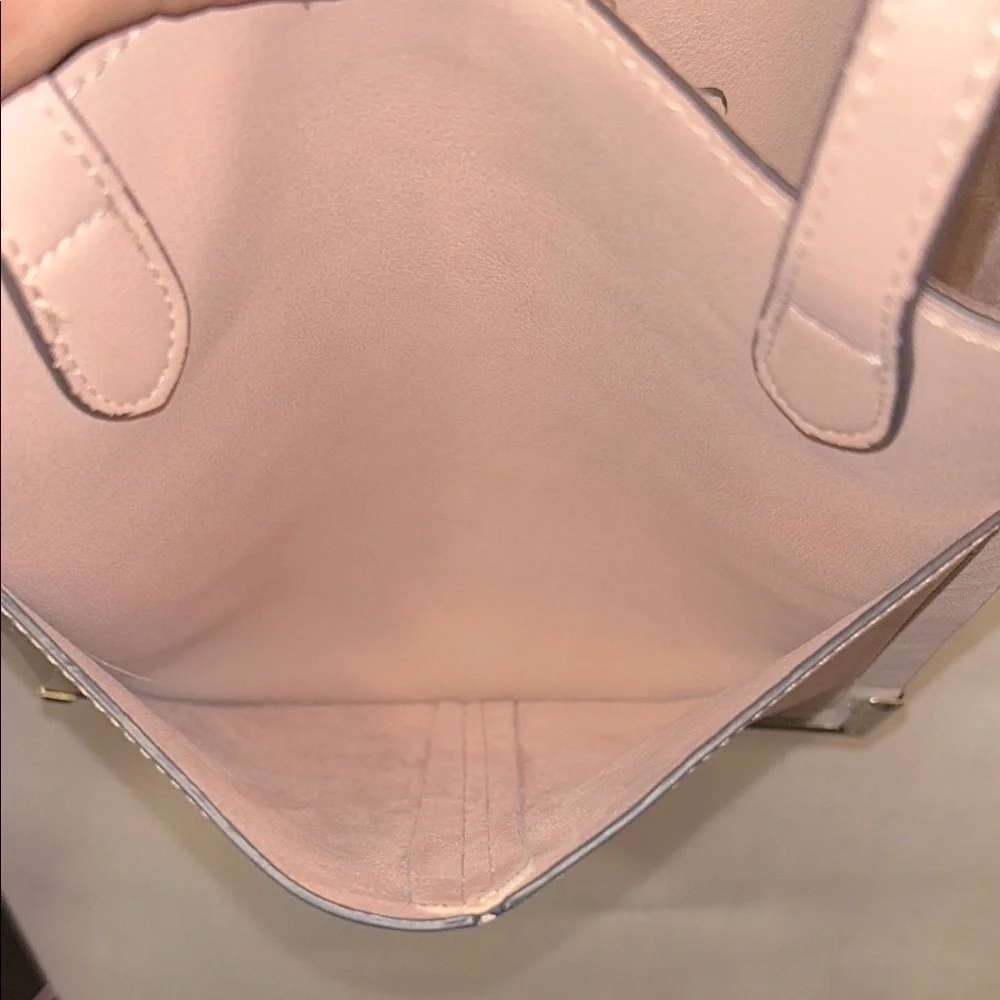 Steve Madden - Mini Cori Tote Faux Blush Pink Leather & Faux Pink Suede Interior